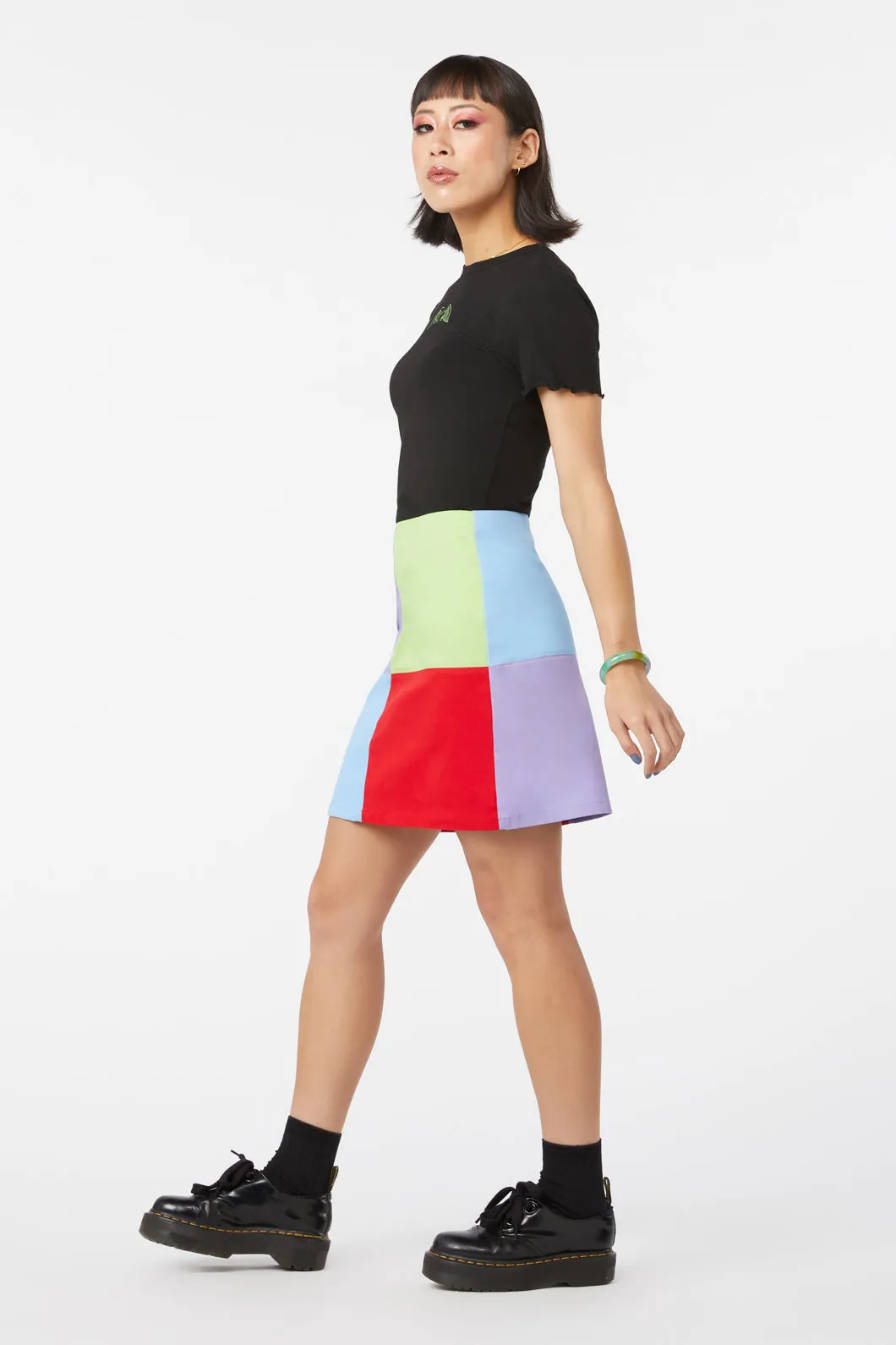80S Colour Block Skirt