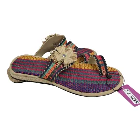 African Raffia Fibers Women's Sandals Size: 7.5