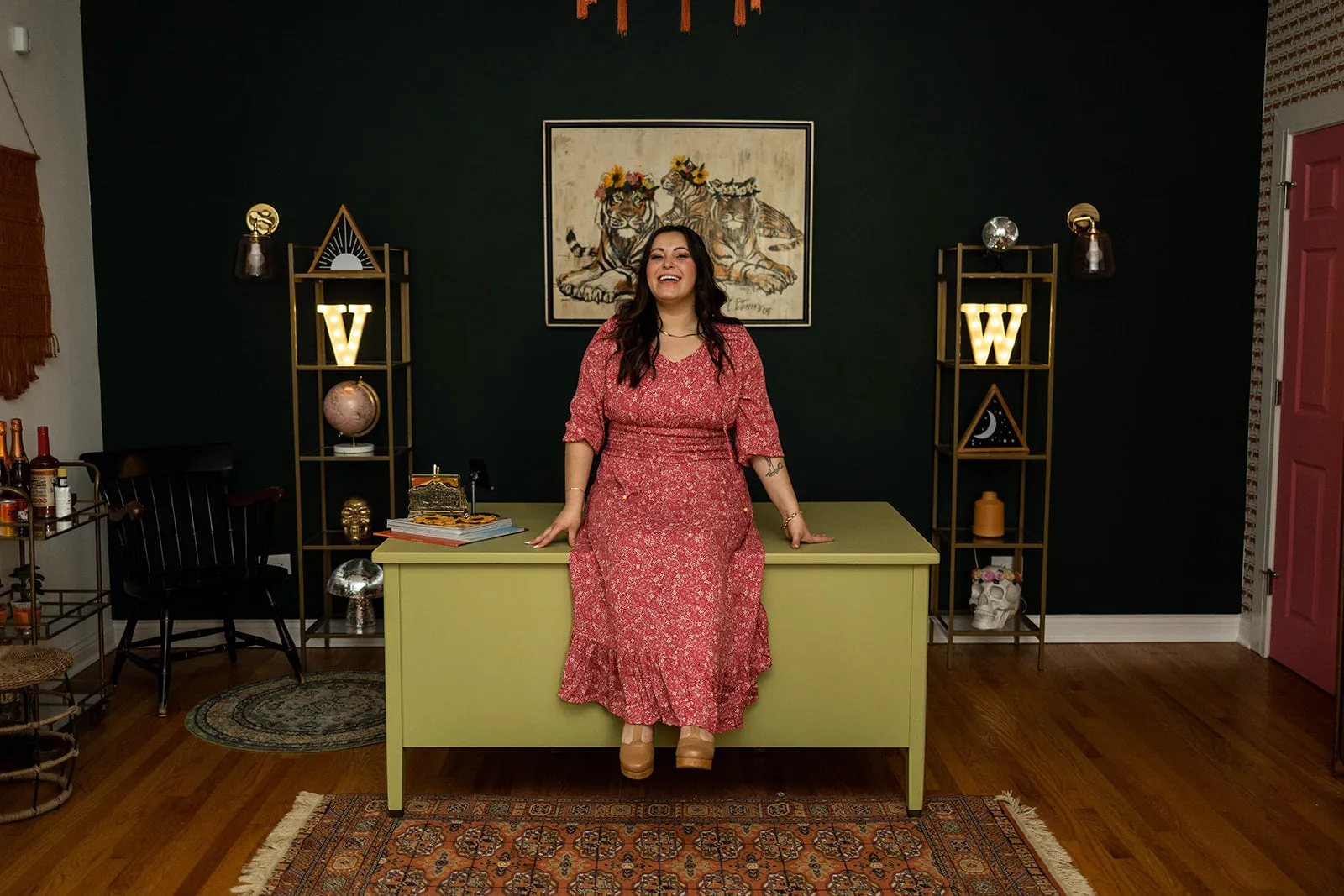 alecia dress in fuchsia