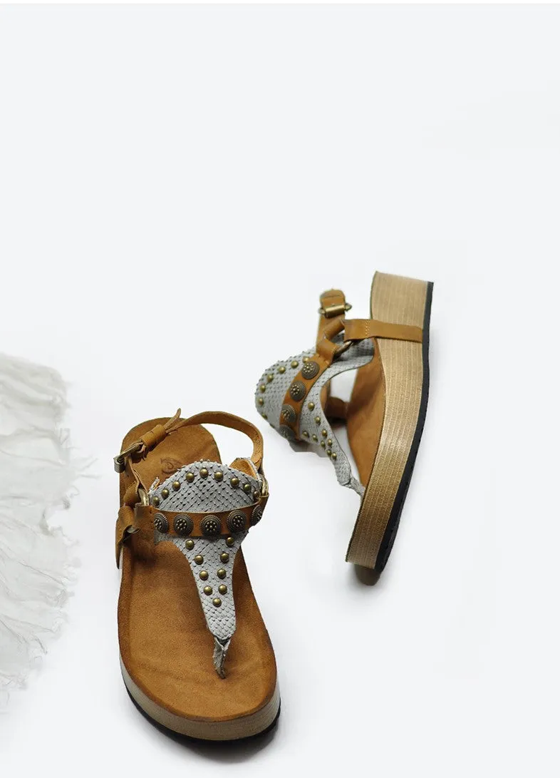 ARTMU TOE POST STUDDED SANDALS