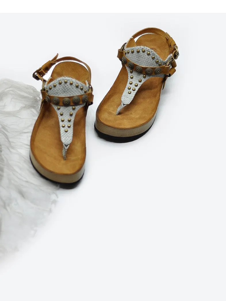 ARTMU TOE POST STUDDED SANDALS