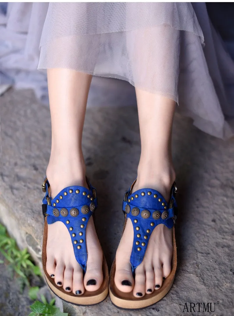 ARTMU TOE POST STUDDED SANDALS