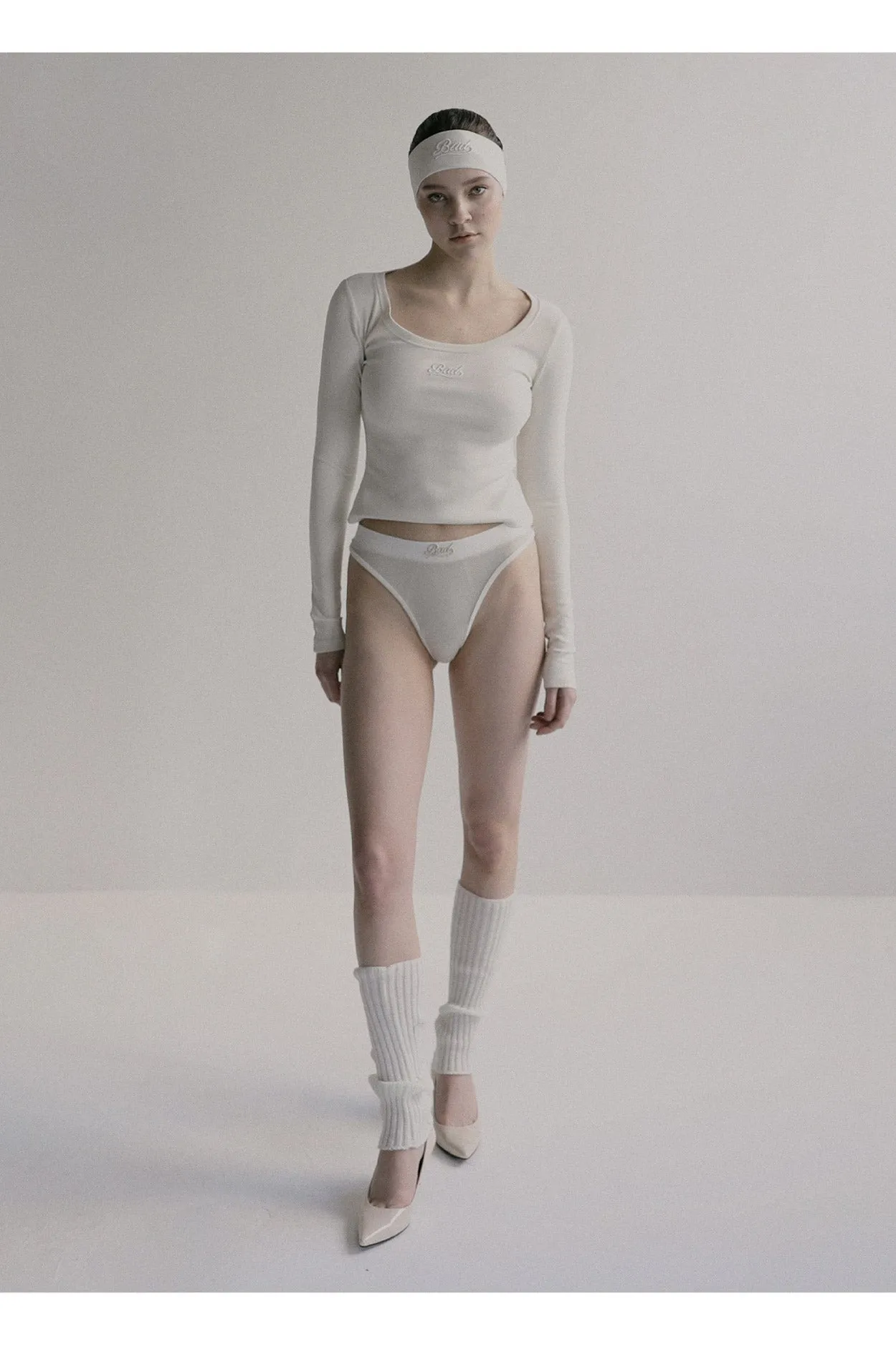 Badblood Beyond Soft Scoop Neck Long Sleeve Cream