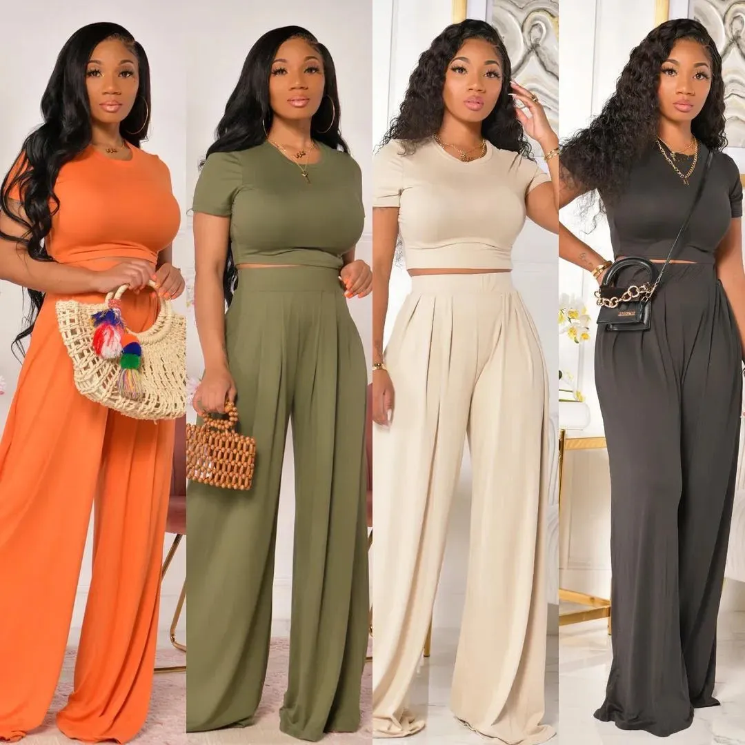Chic Comfort: USA-Only Crop Top Set with Free Shipping