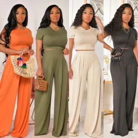 Chic Comfort: USA-Only Crop Top Set with Free Shipping