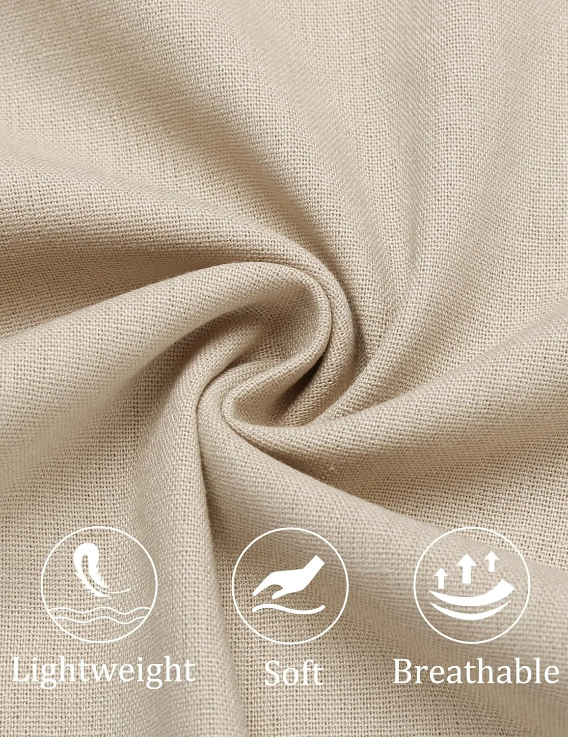 COOFANDY Men's Cotton Linen Pants Elastic Waist Lightweight Casual Pants Slim Fit Yoga Beach Pants with Pockets