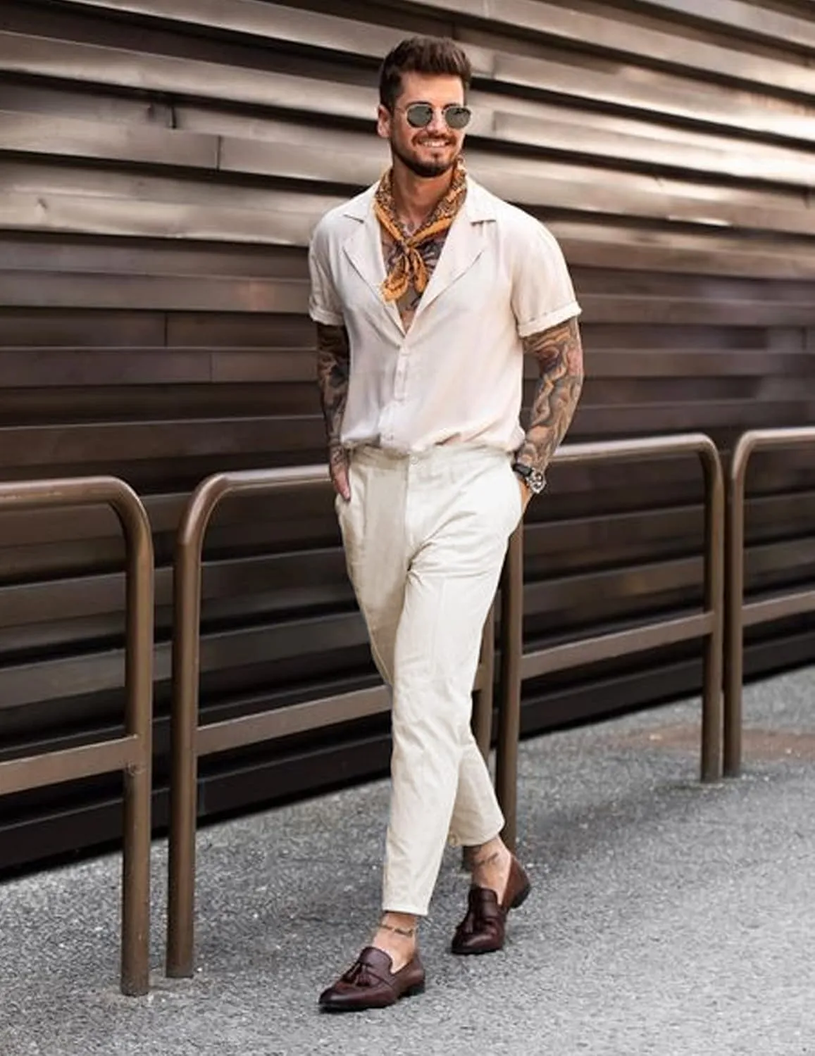 COOFANDY Men's Cotton Linen Pants Elastic Waist Lightweight Casual Pants Slim Fit Yoga Beach Pants with Pockets