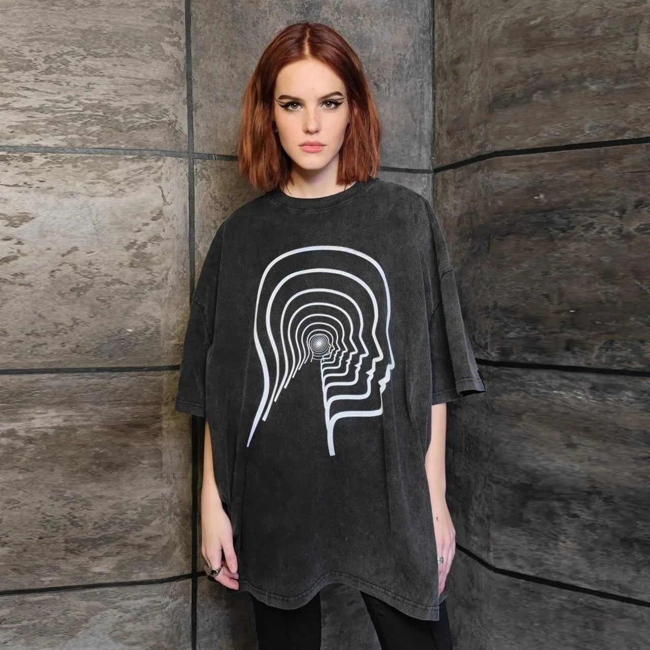 Cyberpunk t-shirt vintage wash psychedelic top poster tee