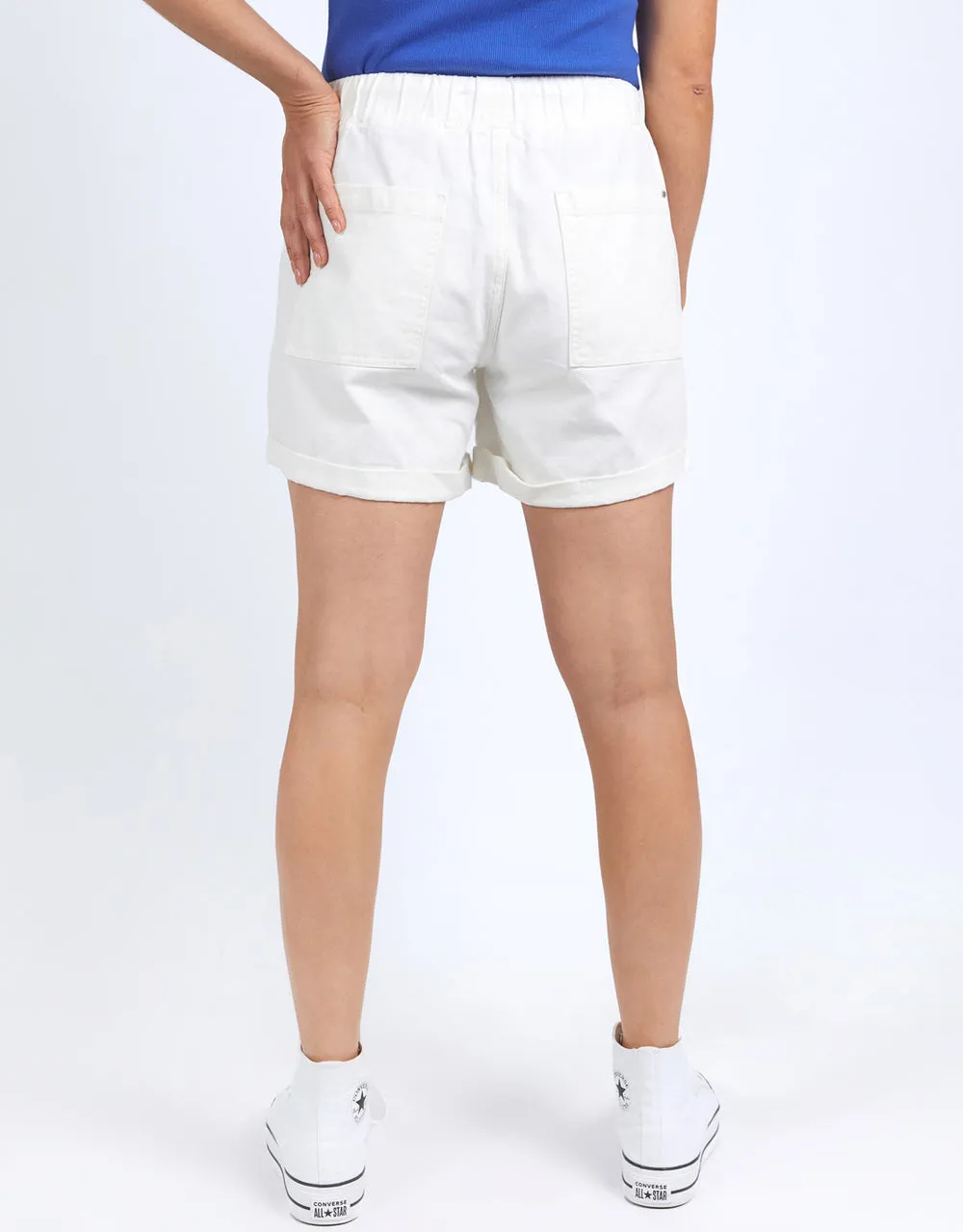 Emma Denim Relaxed Shorts - Vintage White