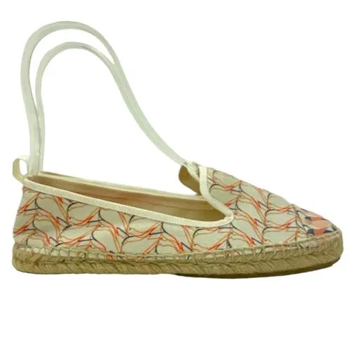 FENDI Multicolor Printed Canvas and Leather Cap Toe Flat Espadrilles, 36.5