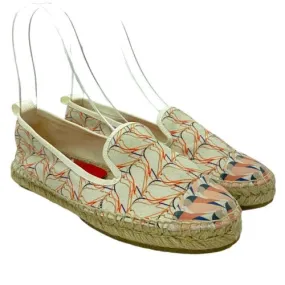 FENDI Multicolor Printed Canvas and Leather Cap Toe Flat Espadrilles, 36.5