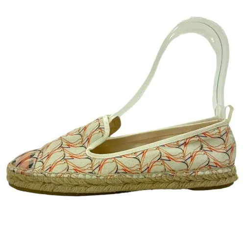 FENDI Multicolor Printed Canvas and Leather Cap Toe Flat Espadrilles, 36.5