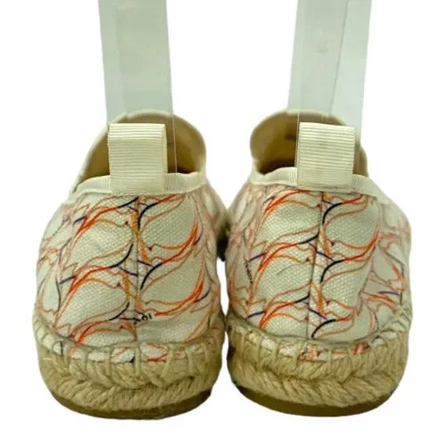 FENDI Multicolor Printed Canvas and Leather Cap Toe Flat Espadrilles, 36.5