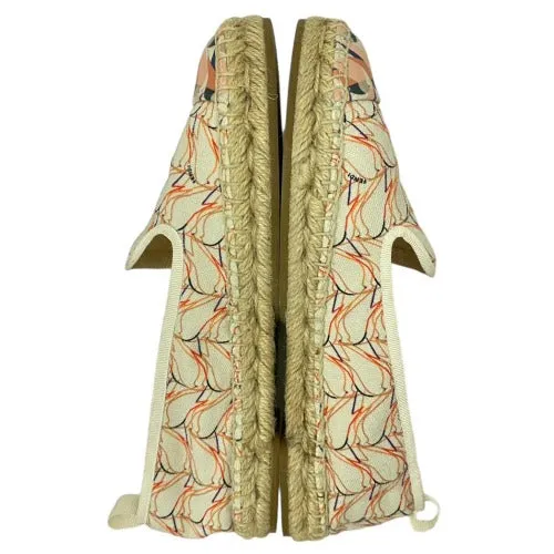 FENDI Multicolor Printed Canvas and Leather Cap Toe Flat Espadrilles, 36.5