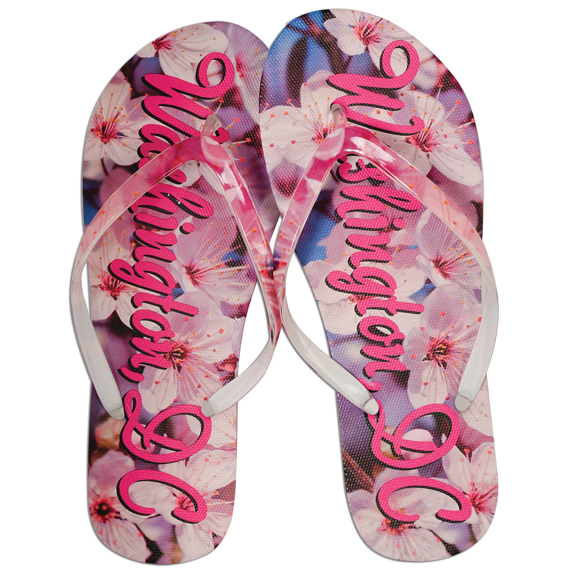 FFDC7P Robin Ruth Flip Flops - Washington DC Blossoms FUCHSIA