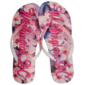 FFDC7P Robin Ruth Flip Flops - Washington DC Blossoms FUCHSIA