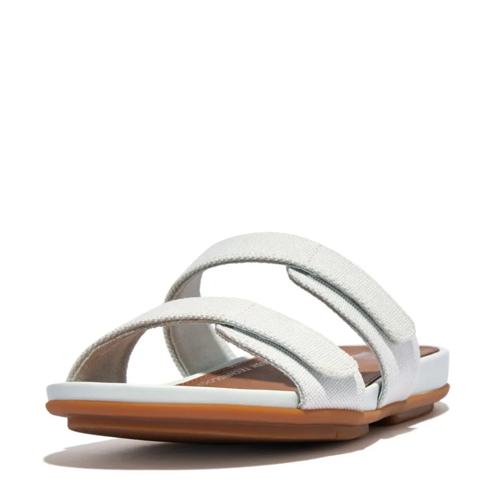 FitFlop Gracie Canvas Slide Sandals - Seafoam Blue