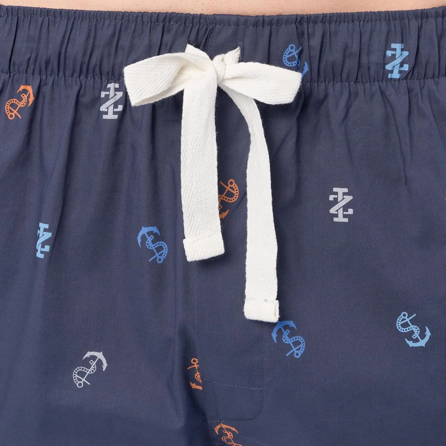 IZOD mens Printed Poplin Relaxed Fit Drawstring Sleep Shorts