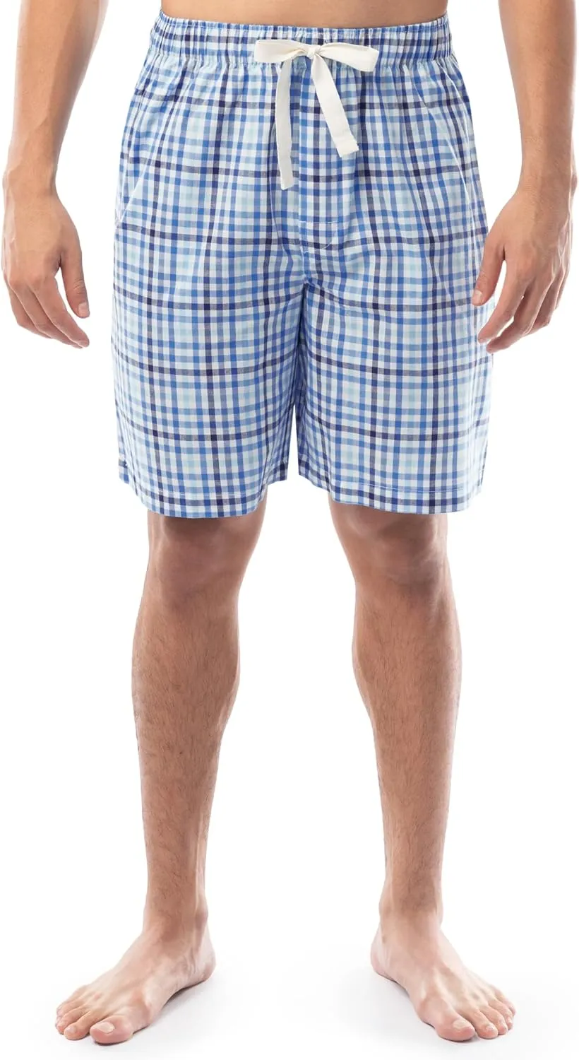 IZOD mens Printed Poplin Relaxed Fit Drawstring Sleep Shorts