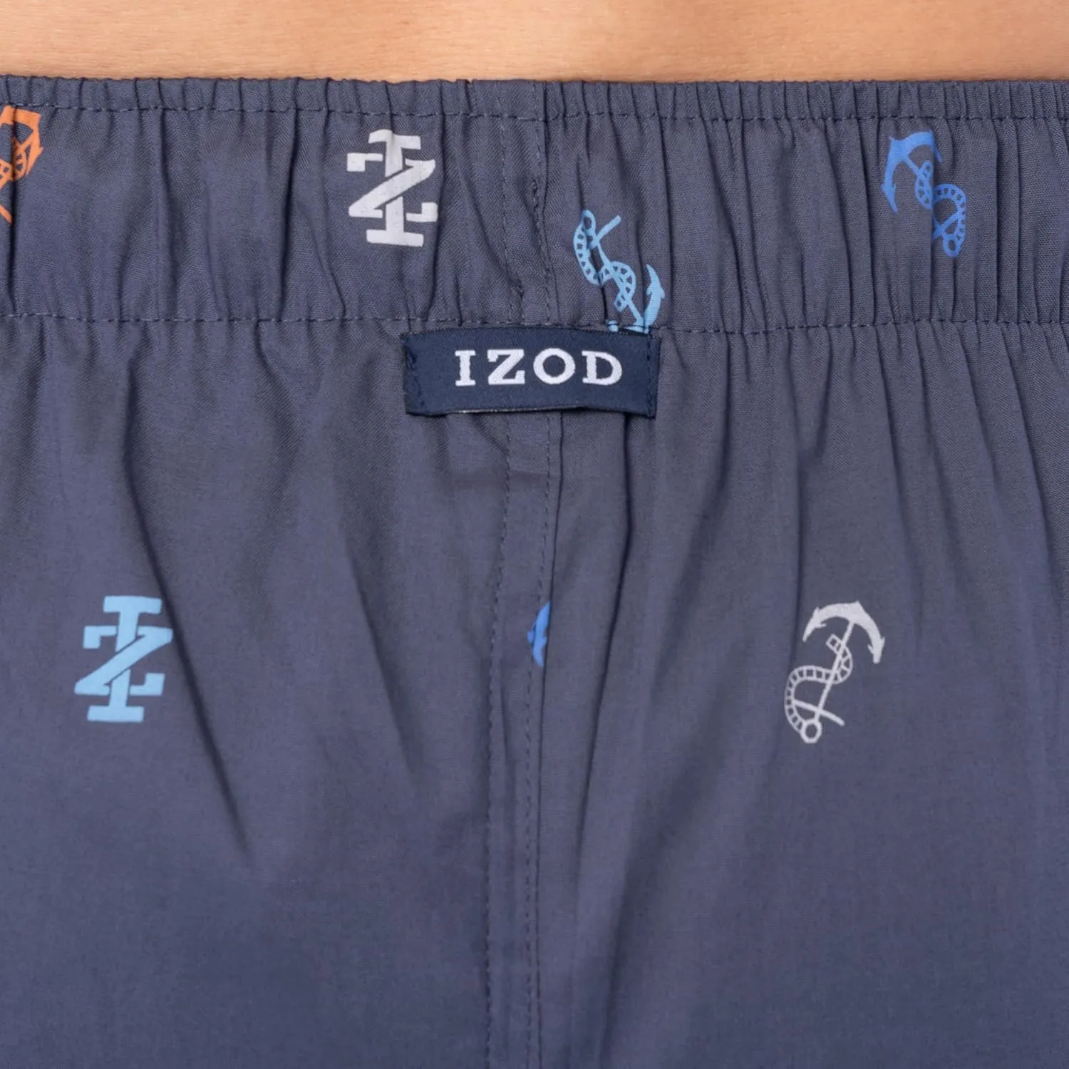 IZOD mens Printed Poplin Relaxed Fit Drawstring Sleep Shorts