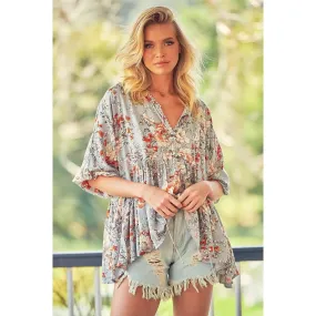 JAASE Orange blossom Print Chloe Top - Plus