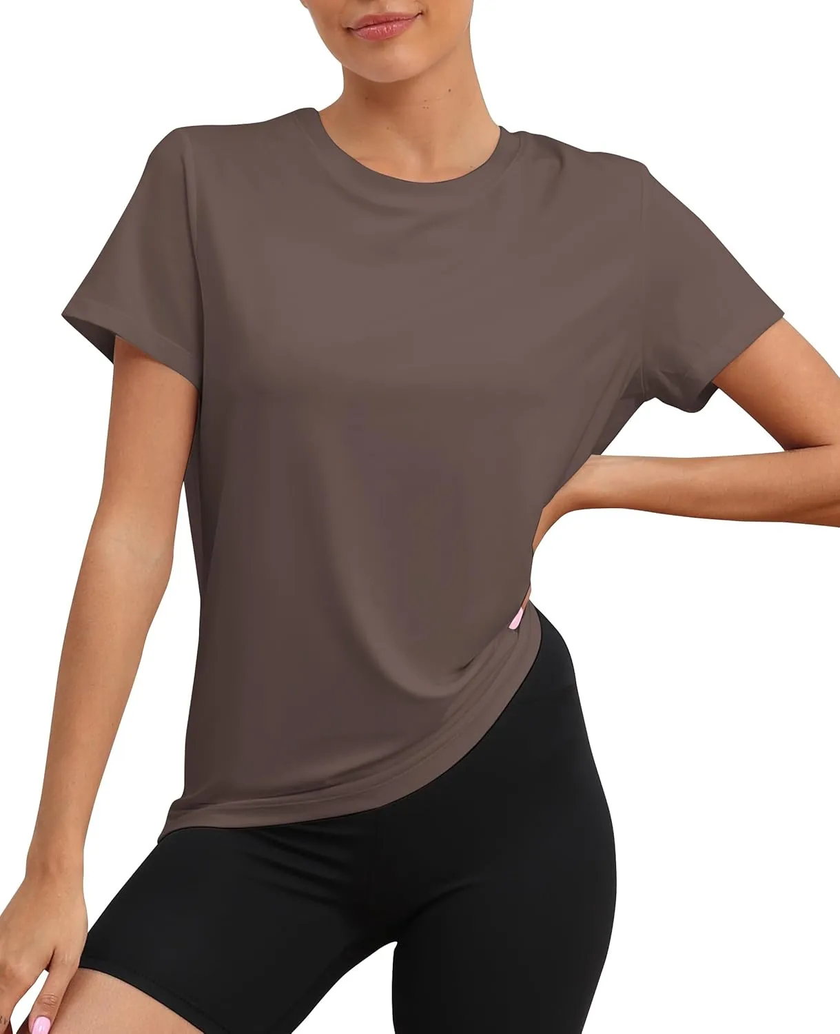 KevaMolly Workout Tops for Women UPF50  Breathable Loose Fit Yoga T Shirts Short Sleeve Running Gym Athletic Tee Top
