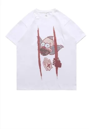 Krusty clown t-shirt the Simpsons tee retro top in white