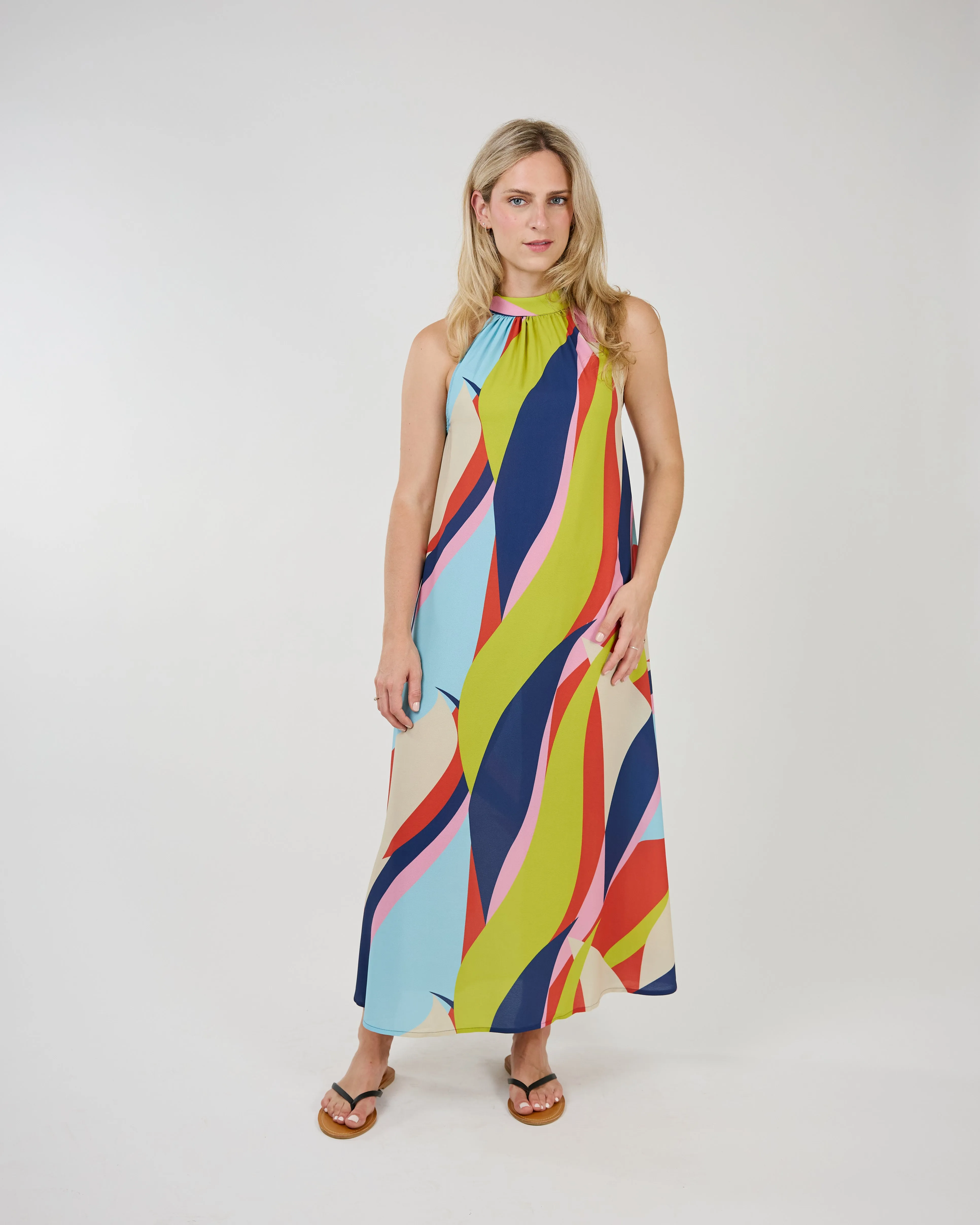 Long Waveprint Latanya Dress