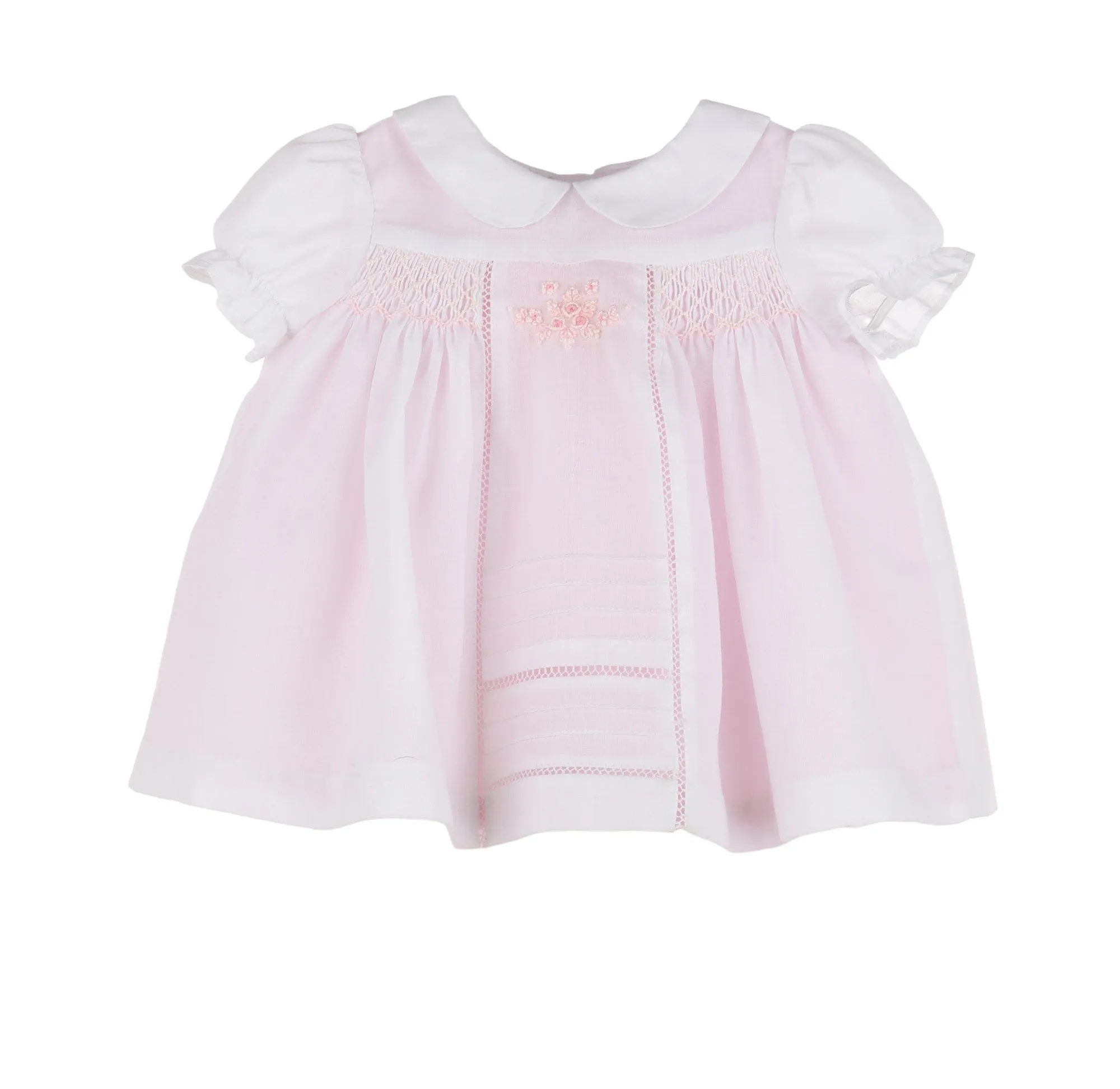 Luli & Me Boho Smock Dress Pink 8500-pk 5102