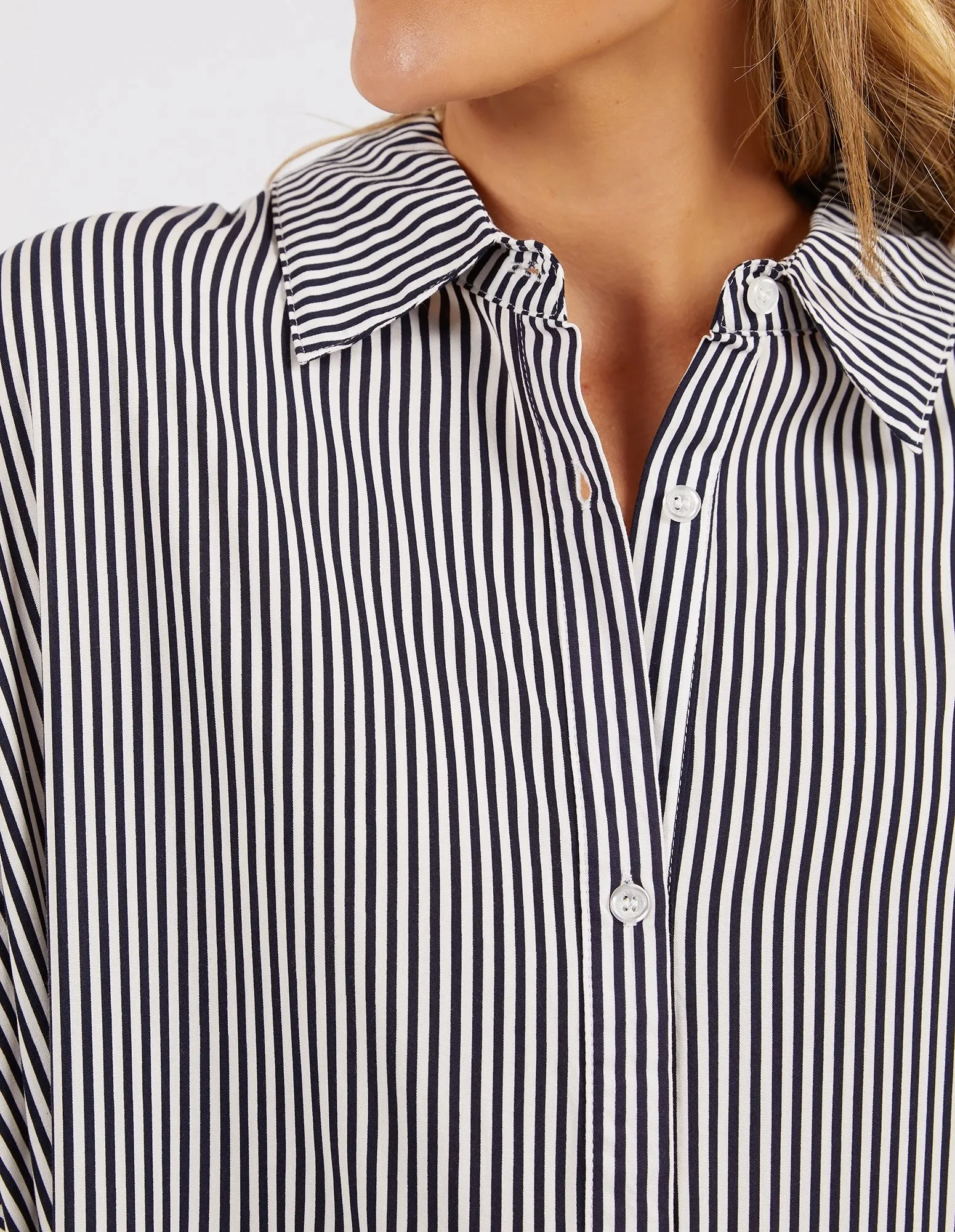 Luna Dress Navy & White Stripe