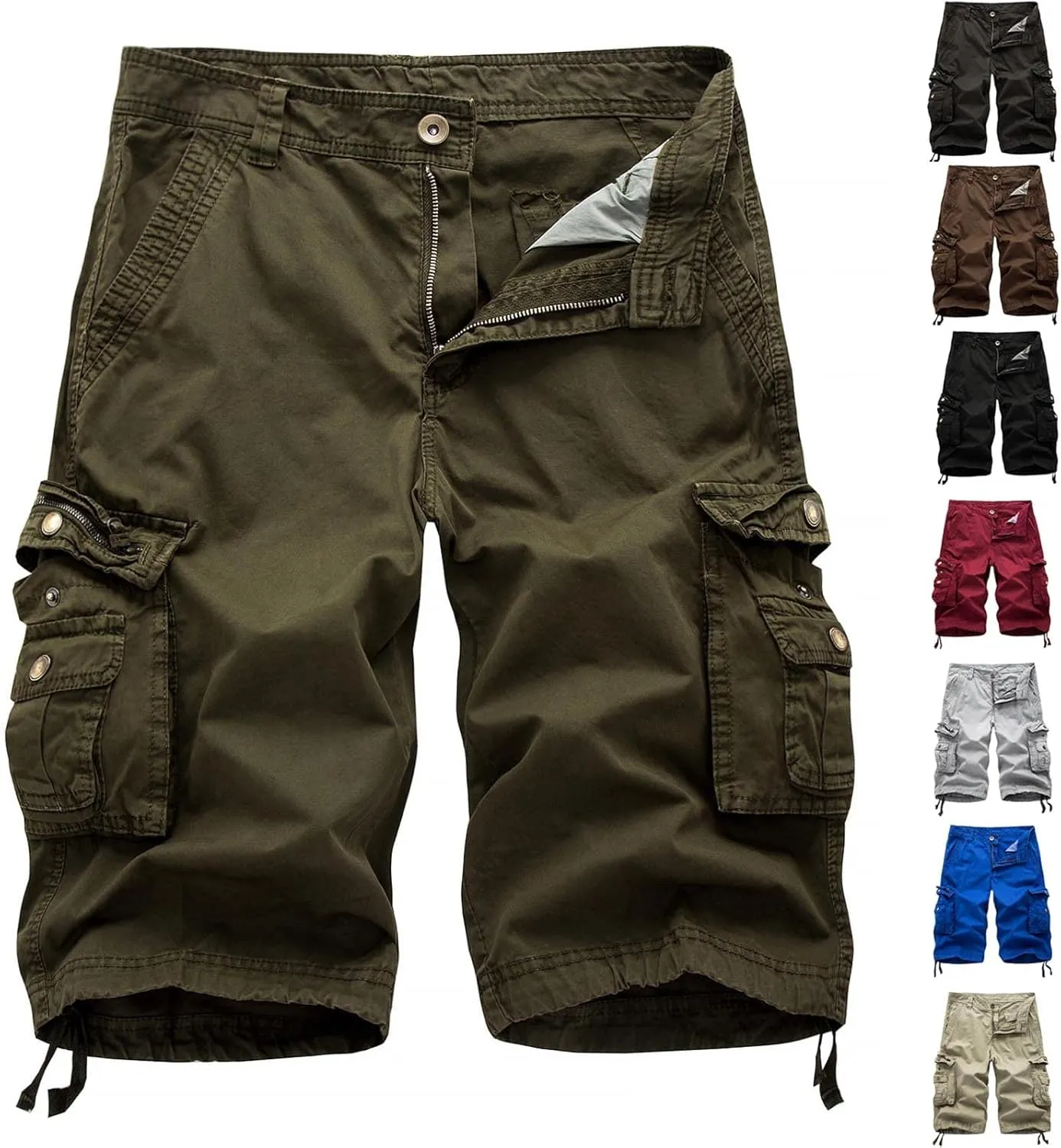 Men's Cargo Shorts Casual Lightweight Relaxed Fit Multi Pocket Sport Shorts Plus Size Summer Tactical Cargo Shorts