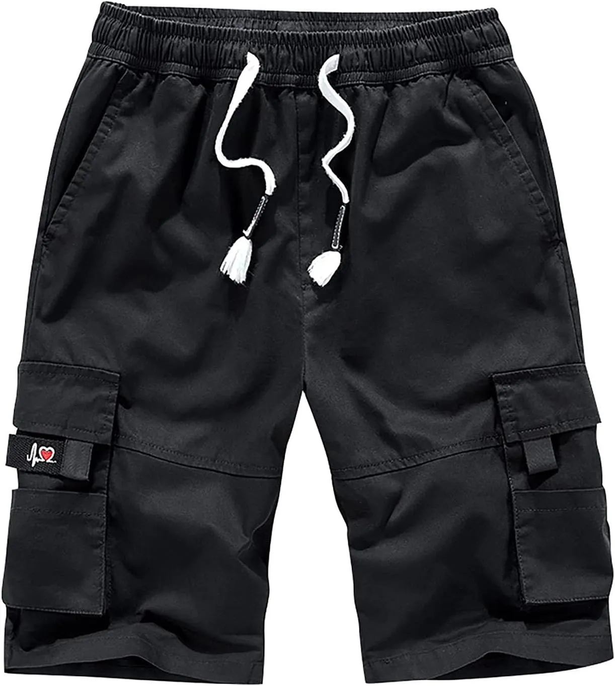 Men's Cargo Shorts Elastic Waistband Drawstring Summer Casual Shorts Relaxed Fit Work Shorts