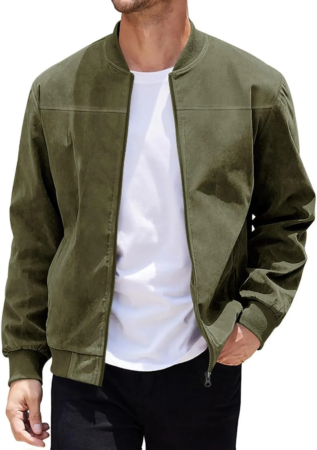 Men's Casual Jacket Men's Casual Plus Size Suede Zipper Tops Men's Jacket Long Sleeved Hooded Casual Jacket/jacket