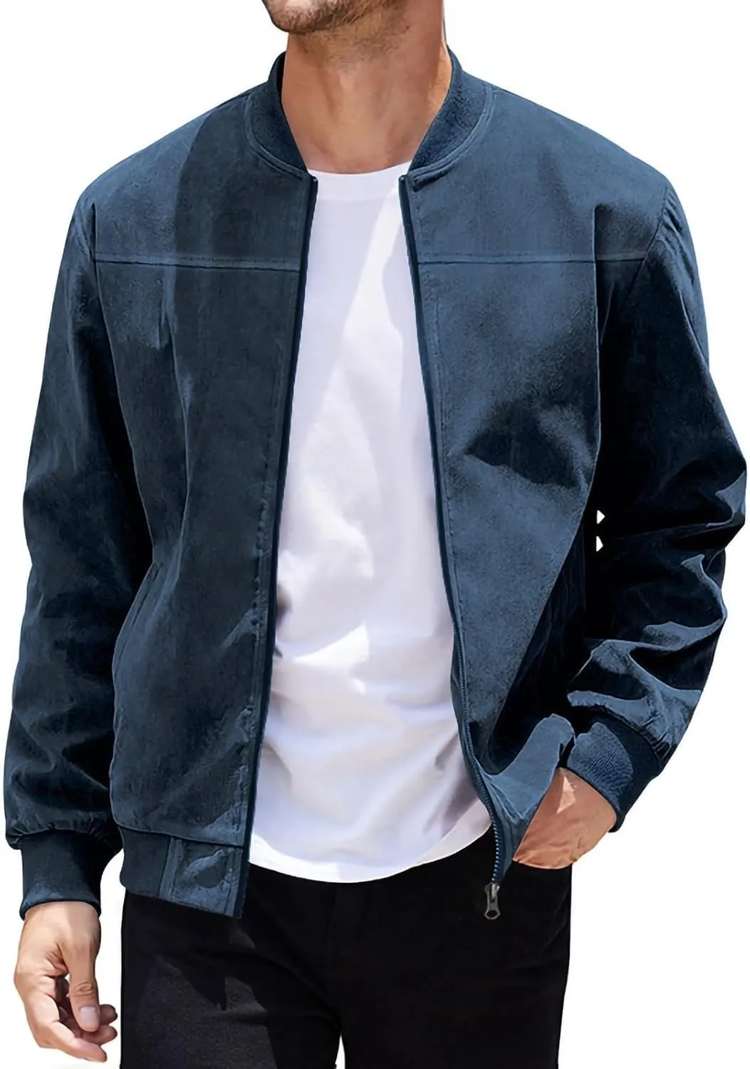 Men's Casual Jacket Men's Casual Plus Size Suede Zipper Tops Men's Jacket Long Sleeved Hooded Casual Jacket/jacket