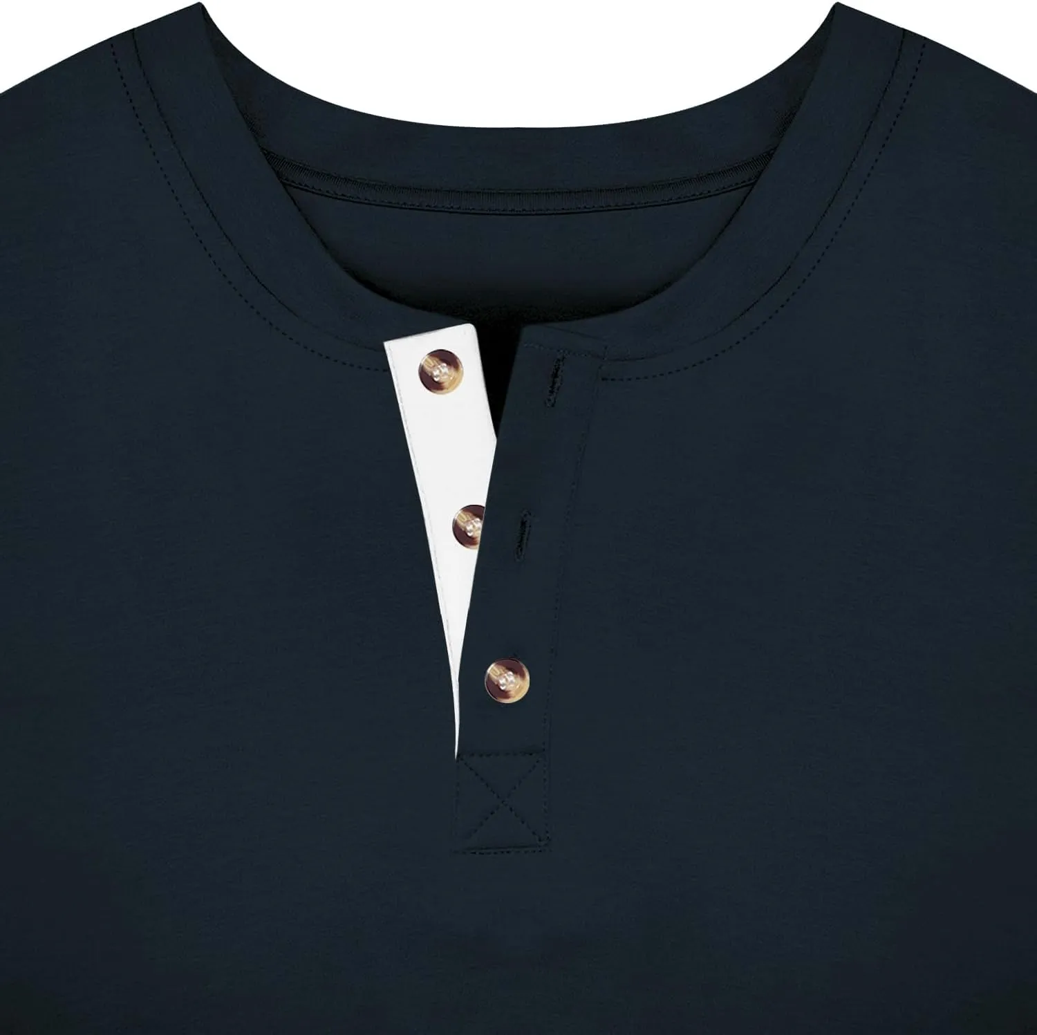 Men's Casual Stretchy Henley Shirts Fitted T Shirt Soft Stylish Tee Tops