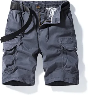 Men's Cotton Twill Cargo Shorts Classic Relaxed Fit Tactical Shorts Casual Outdoor Fishing Shorts with Multi Pockets