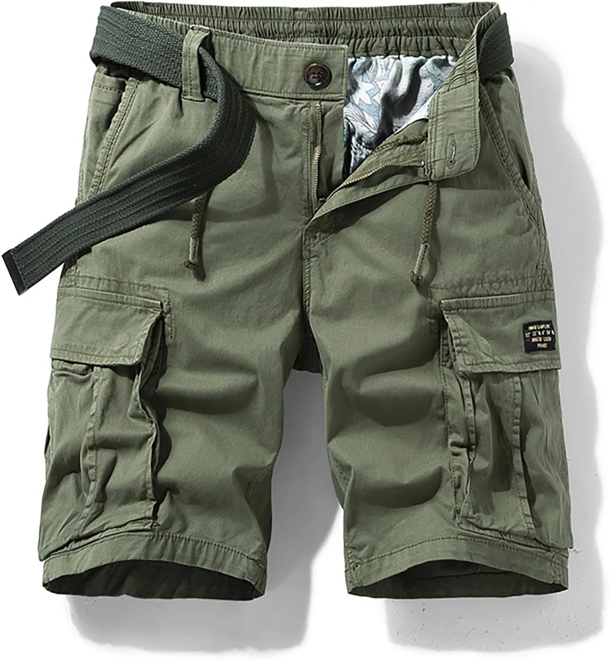 Men's Cotton Twill Cargo Shorts Classic Relaxed Fit Tactical Shorts Casual Outdoor Hiking Shorts with Multi Pockets
