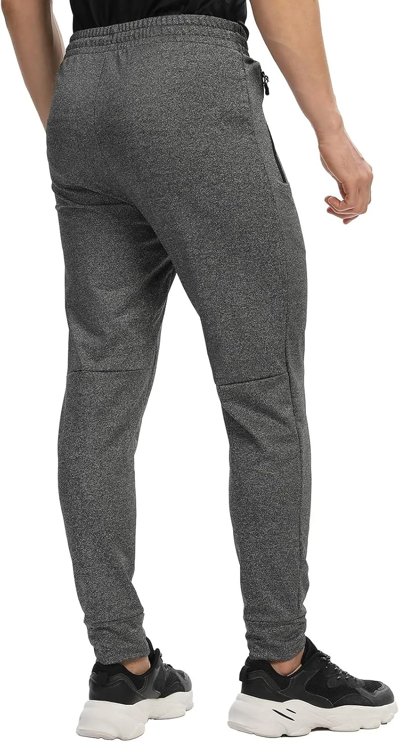 Men's Jogger Sweatpants with Zipper Pockets Track Joggers Workout Gym Sweat Pants for Men(1 Pack/2 Pack)