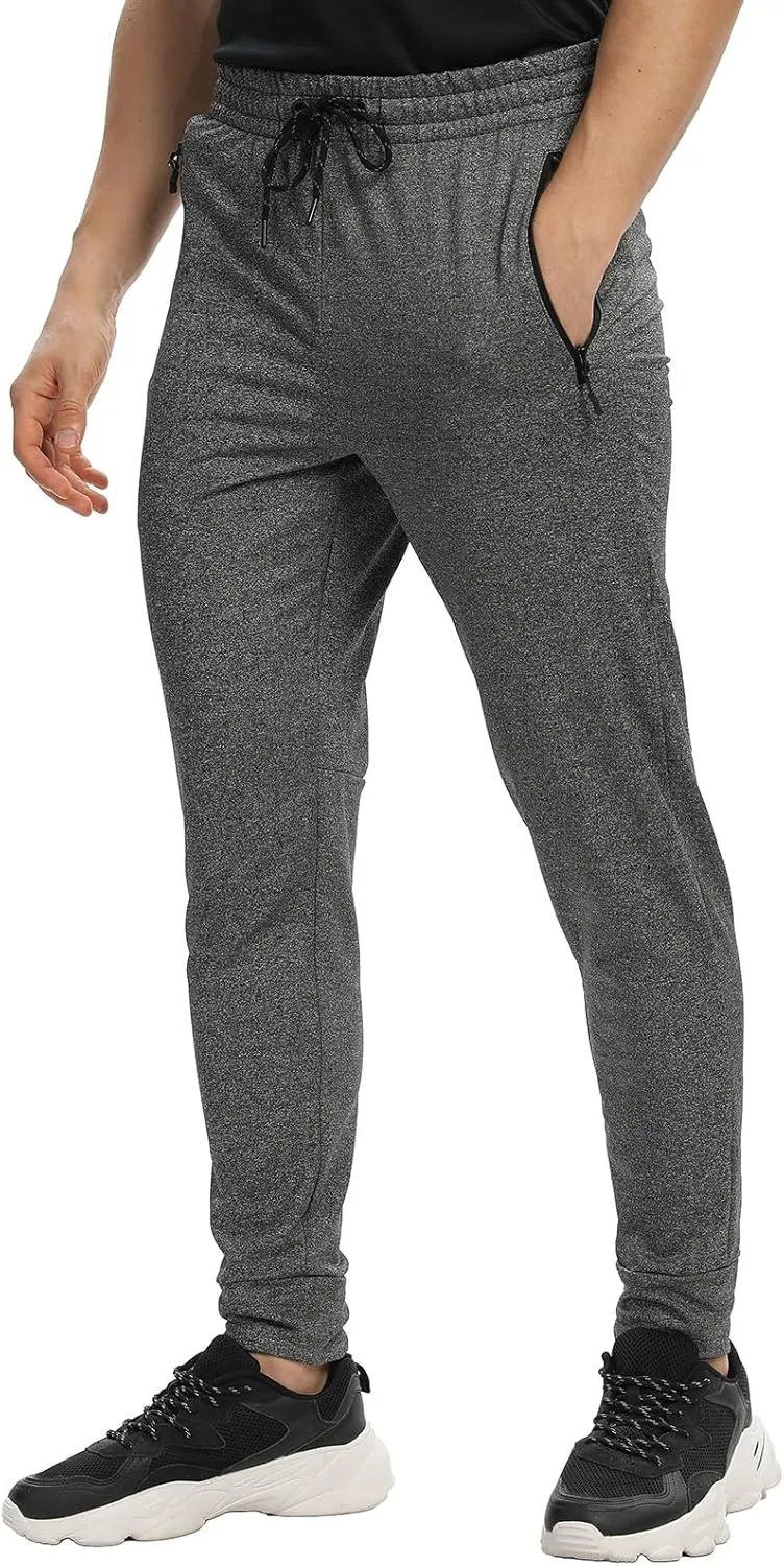 Men's Jogger Sweatpants with Zipper Pockets Track Joggers Workout Gym Sweat Pants for Men(1 Pack/2 Pack)