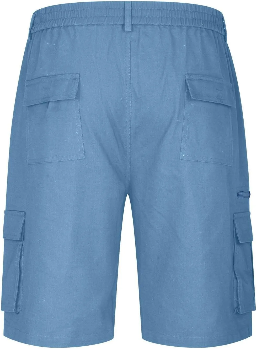 Mens Shorts Cargo Twill Cotton Shorts Relaxed Fit Men Running Hiking Shorts Casual Shorts Elastic Waist Multic-Pocket