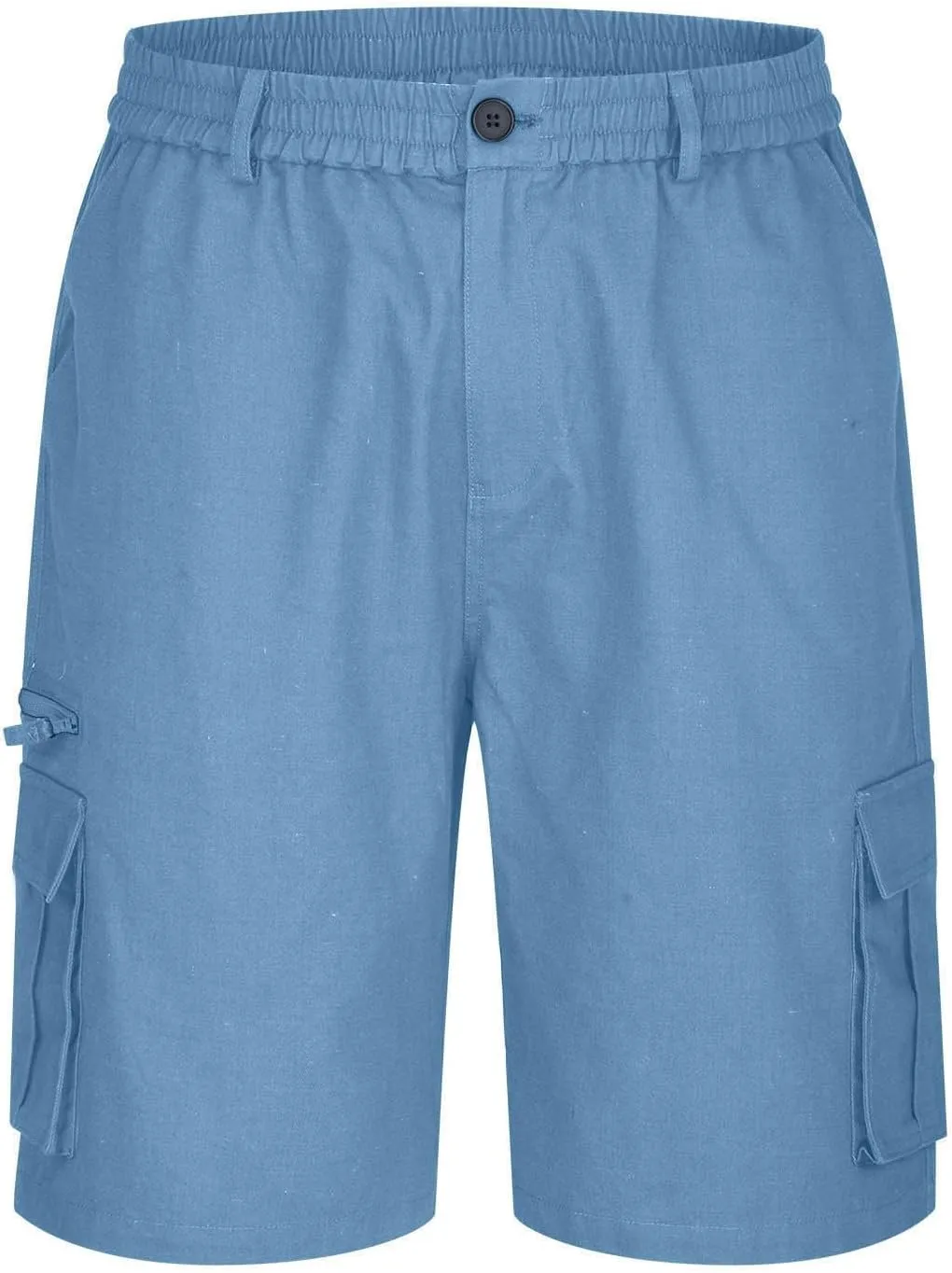 Mens Shorts Cargo Twill Cotton Shorts Relaxed Fit Men Running Hiking Shorts Casual Shorts Elastic Waist Multic-Pocket