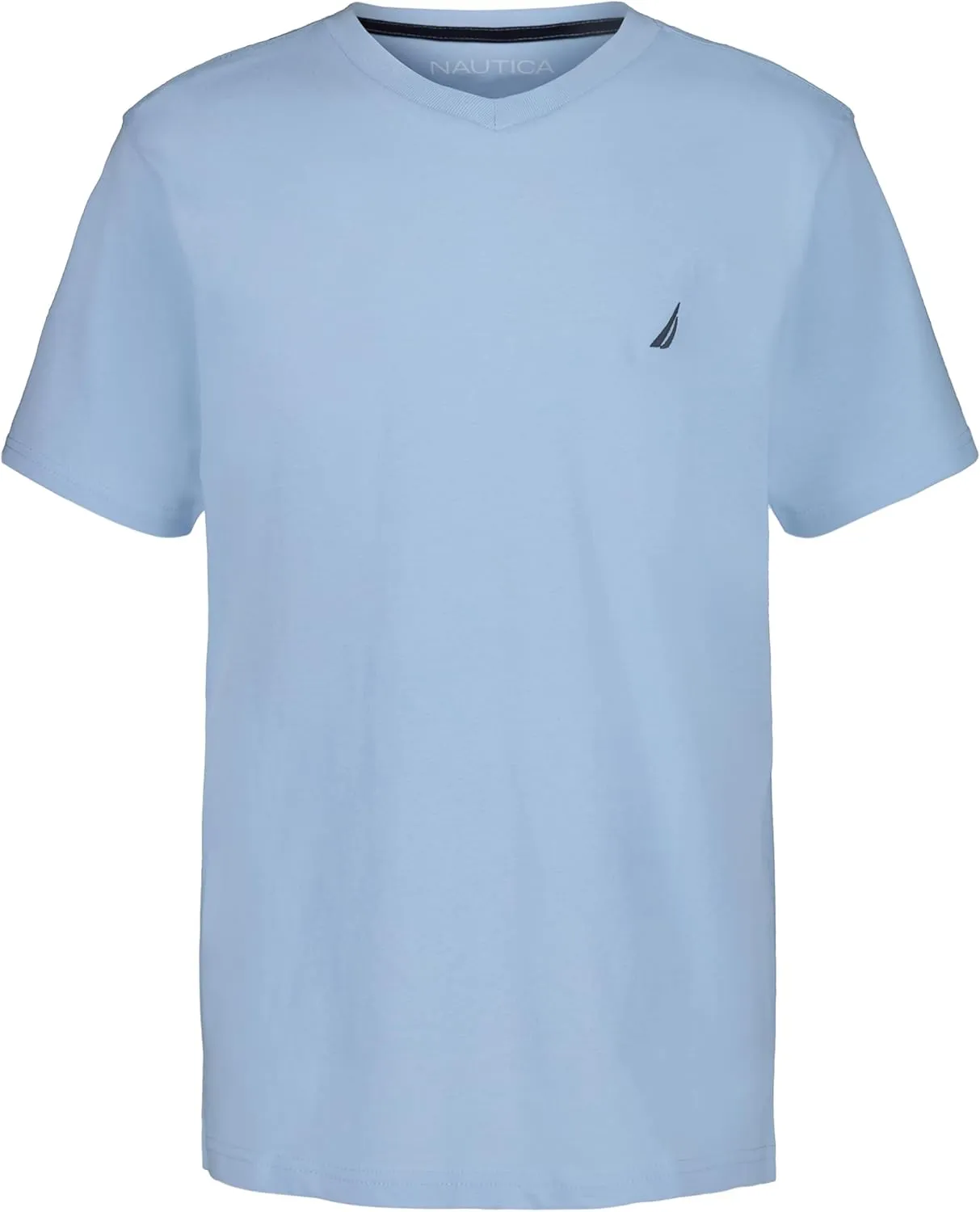 Nautica Boys' Short Sleeve Solid V-Neck T-Shirt, Soft, Comfortable, Relaxed Fit