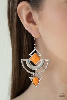 Paparazzi Geo Gypsy Earrings Orange