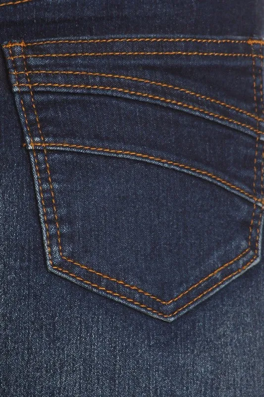 Plus - Long Denim Skirt