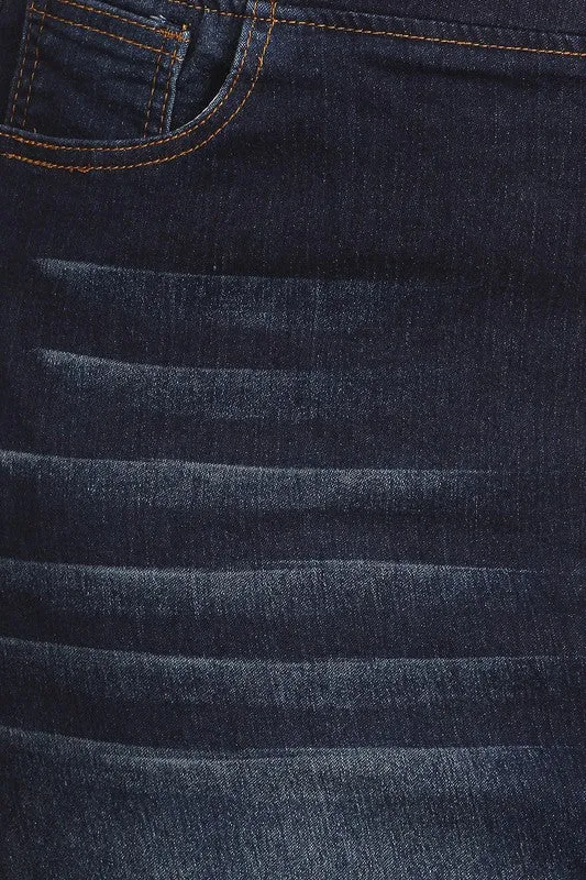 Plus - Long Denim Skirt