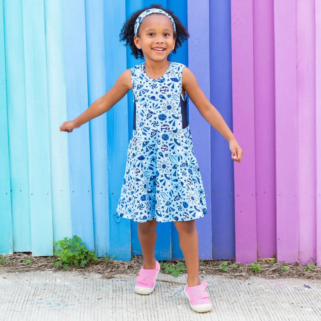 "Awesome Saucers" Aliens & Space Skater Play Dress with Pockets