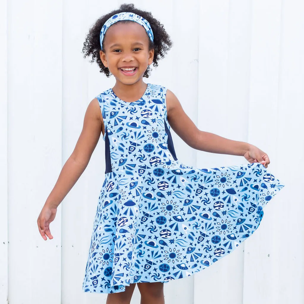 "Awesome Saucers" Aliens & Space Skater Play Dress with Pockets