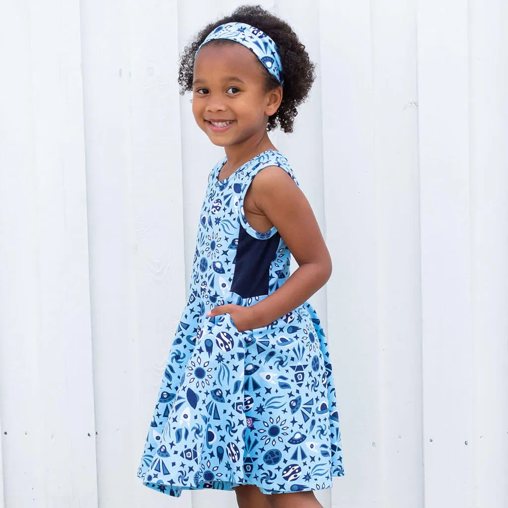 "Awesome Saucers" Aliens & Space Skater Play Dress with Pockets