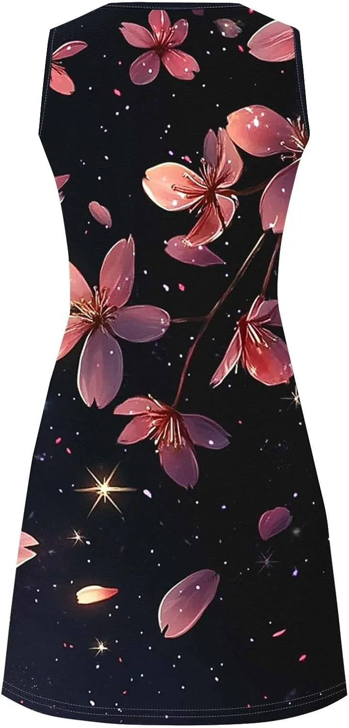 Sleeveless Women's Summer Dresses Swing Dress Aline Mini Dress Floral Printed Casual Dress Vacation Beach Dress