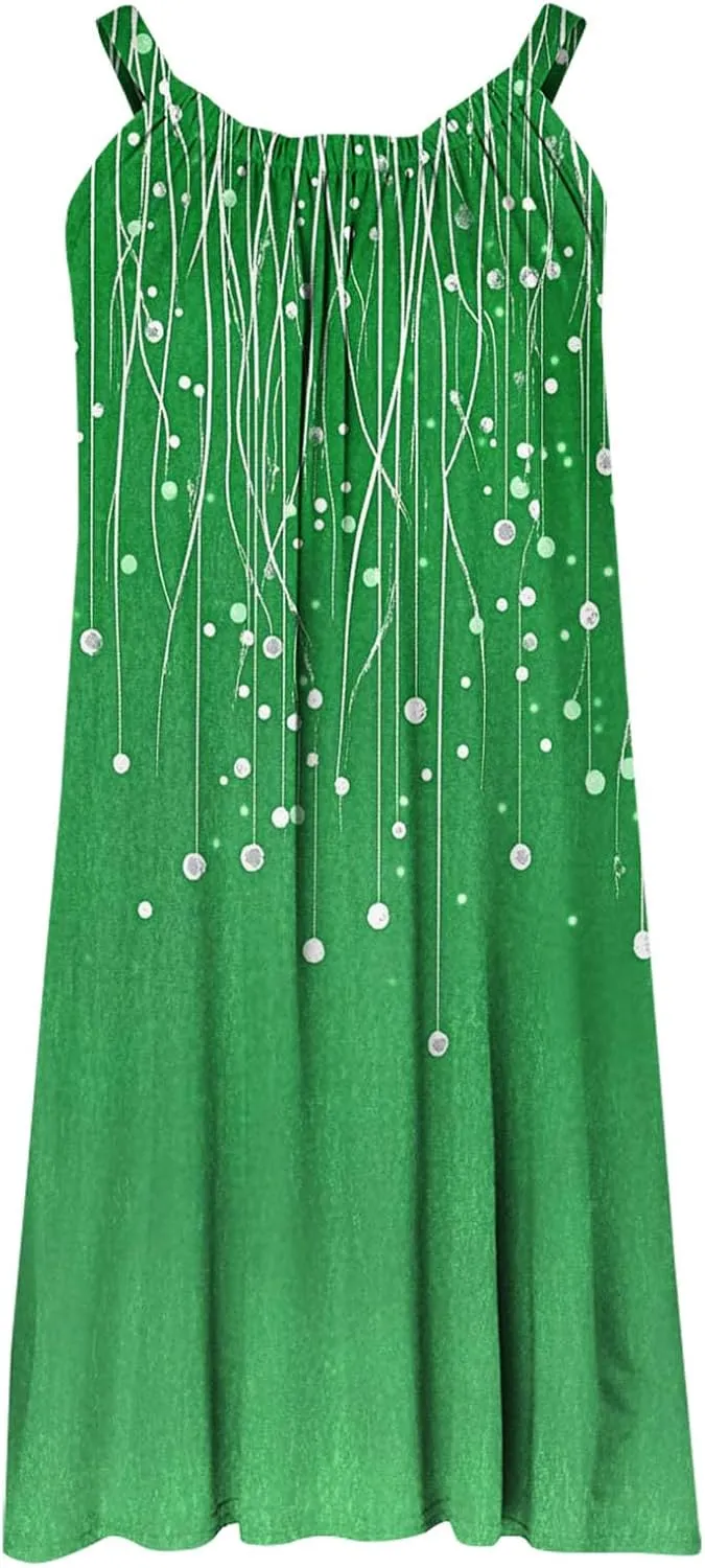 Sleeveless Womens Summer Dresses Swing Dress Aline Mini Dress Patterned Vacation Beach Dress Casual Dress